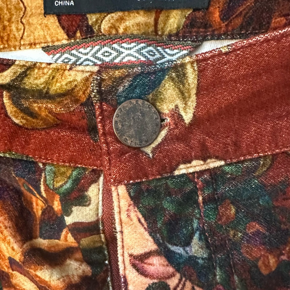 Peruvian Connection Multicolor Velveteen Pants